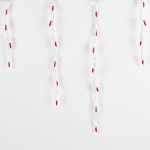 Red 100 Light Icicle Lights White Wire Medium Drops
