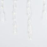 Clear 100 Light Icicle Lights White Wire Medium Drops