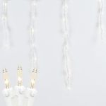 Clear 100 Light Icicle Lights White Wire Long Drops