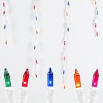 Multi 100 Light Icicle Lights White Wire Medium Drops