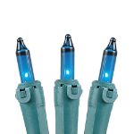 Teal 50 Light 11' Long Green Wire Christmas Mini Lights