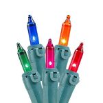 Non Connectable Multi Colored Green Wire Mini Lights 20 Light 8.5'