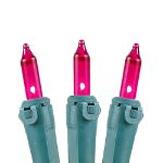 Non Connectable Pink Green Wire Mini Lights 20 Light 8.5'