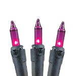 Purple 100 Light Icicle Lights Black Wire Medium Drops