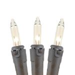 Clear 100 Light Icicle Lights Brown Wire Medium Drops