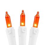 Non Connectable Amber/Orange White Wire Mini Lights 20 Light 8.5'