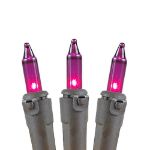 Purple Christmas Mini Lights 100 Light 50 Feet Long on Brown Wire