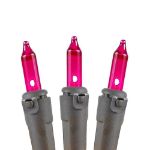 Non Connectable Pink Brown Wire Mini Lights 20 Light 8.5'