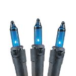 Non Connectable Teal Black Wire Mini Lights 20 Light 8.5'