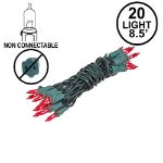 Non Connectable Red Green Wire Mini Lights 20 Light 8.5'
