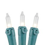 Frosted Christmas Mini Lights 100 Light 50 Feet Long on Green Wire