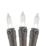 Frosted Christmas Mini Lights 100 Light 50 Feet Long on Brown Wire