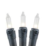 Frosted Christmas Mini Lights 100 Light 50 Feet Long on Black Wire