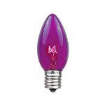 C9 25 Light String Set with Purple Bulbs on Green Wire