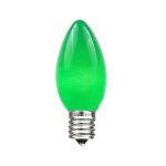 C9 25 Light String Set with Ceramic Green Bulbs on Green Wire