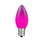 C9 25 Light String Set with Ceramic Purple Bulbs on Green Wire