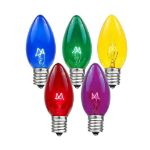 100 C9 Christmas Light Set - Assorted Bulbs - White Wire