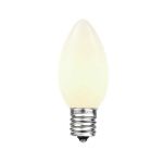 100 C9 Ceramic Christmas Light Set - White - White Wire