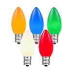 C9 25 Light String Set with Ceramic Assorted Bulbs on Black Wire