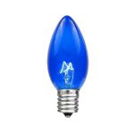 C9 25 Light String Set with Blue Bulbs on Black Wire
