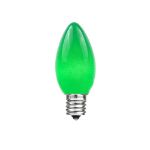 25 Light String Set with Green Ceramic C7 Bulbs on Green Wire