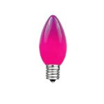 25 Light String Set with Purple Ceramic C7 Bulbs on Green Wire
