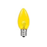 C7 25 Light String Set with Yellow Twinkle Bulbs on Green Wire