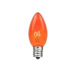 100 C7 String Light Set with Orange Bulbs on Green Wire