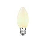 25 Light String Set with White Ceramic C7 Bulbs on White Wire