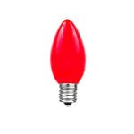 100 C7 String Light Set with Red Ceramic Bulbs on White Wire