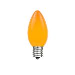 100 C7 String Light Set with Orange Ceramic Bulbs on White Wire