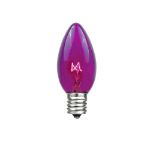 C7 25 Light String Set with Purple Twinkle Bulbs on Brown Wire
