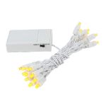 20 LED Battery Operated Lights Yellow White Wire