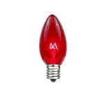 100 C7 String Light Set with Red Bulbs on Brown Wire
