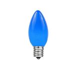 100 C7 String Light Set with Blue Ceramic Bulbs on Brown Wire