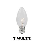 C7 25 Light String Set with Clear Twinkle Bulbs on Black Wire