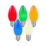 25 Light String Set with Assorted Ceramic C7 Bulbs on Black Wire