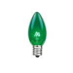 25 Light String Set with Green Transparent C7 Bulbs on Black Wire