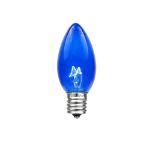 100 C7 String Light Set with Blue Bulbs on Black Wire