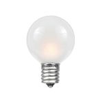 25 G30 Globe Light String Set with Frosted White Bulbs on Green Wire