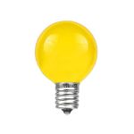 25 G30 Globe Light String Set with Yellow/Gold Satin Bulbs on Green Wire