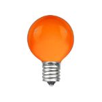 25 G30 Globe Light String Set with Orange Satin Bulbs on Green Wire