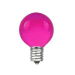 25 G30 Globe Light String Set with Purple Satin Bulbs on Green Wire