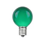 100 G30 Globe String Light Set with Green Satin Bulbs on White Wire