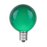 25 G40 Globe String Light Set with Green Satin Bulbs on Brown Wire