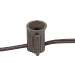 C7 25 Light String Set with Clear Twinkle Bulbs on Brown Wire