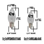 C9 25 Light String Set with Black Light Very Dark Purple Bulbs on White Wire