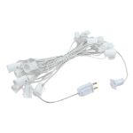 C9 25 Light String Set with Black Light Very Dark Purple Bulbs on White Wire