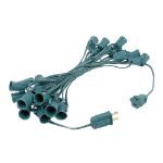 25 Twinkling C9 Christmas Light Set - Black Light Very Dark Purple - Green Wire