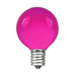 25 G50 Globe Light String Set with Purple Bulbs on Green Wire